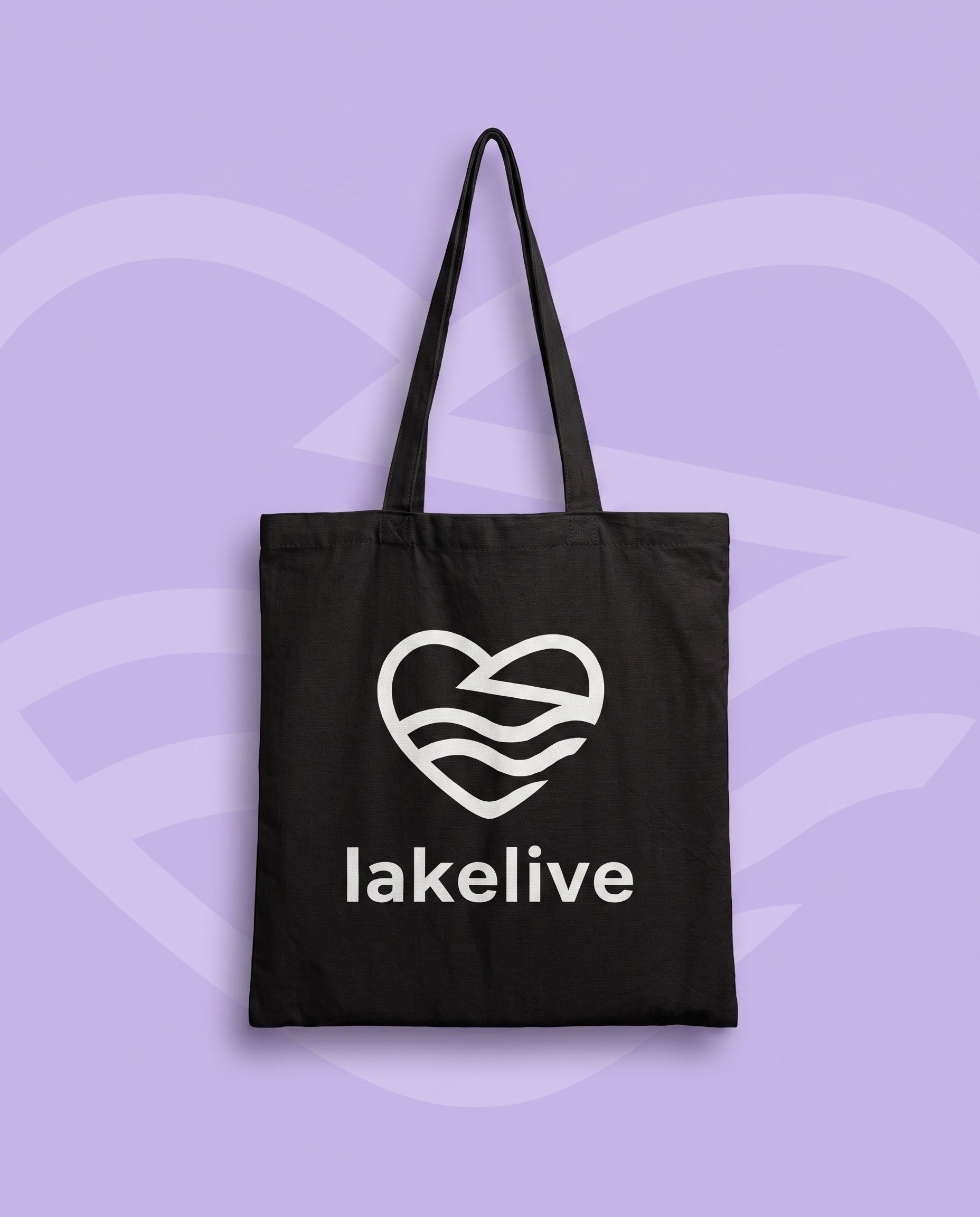 Tote bag LAKELIVE noir packshot studio