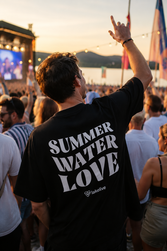 T-shirt oversize LAKELIVE noir dos