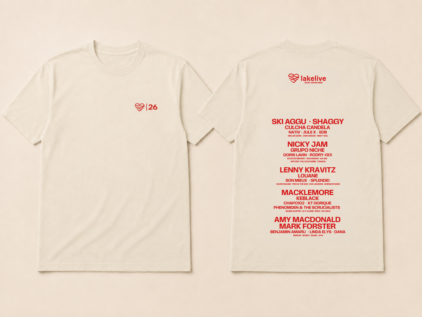 LAKELIVE 2026 Line-up T-shirt — Black