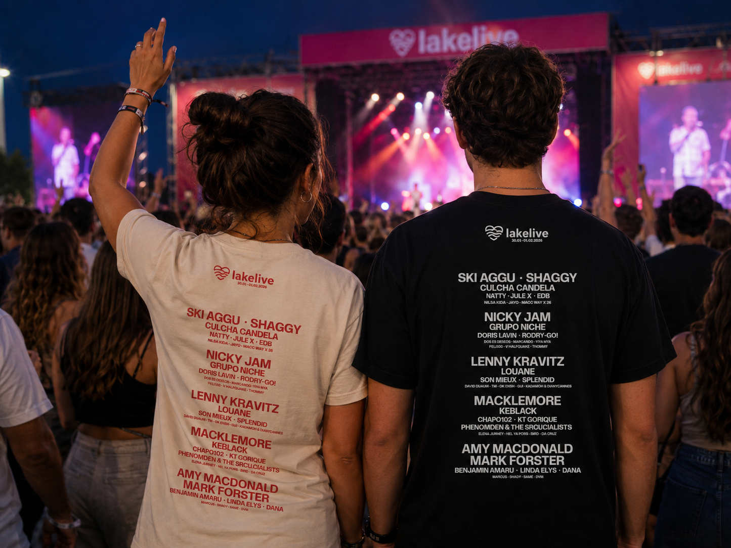 LAKELIVE 2026 Line-up T-shirt — Black