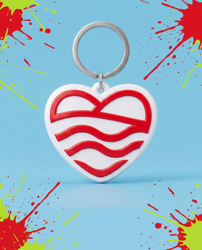 Porte-clé cœur NFC blanc LAKELIVE - packshot studio
