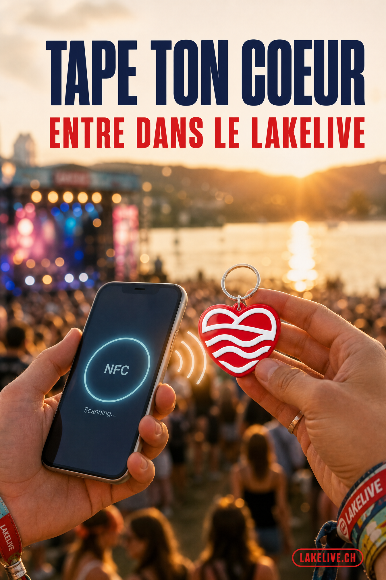 Tape ton cœur - porte-clé NFC scanné au festival LAKELIVE