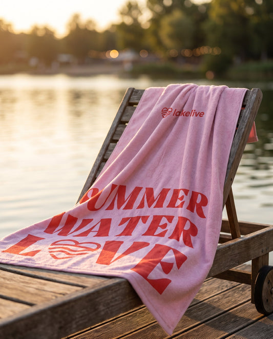 LAKELIVE Serviette rose transat