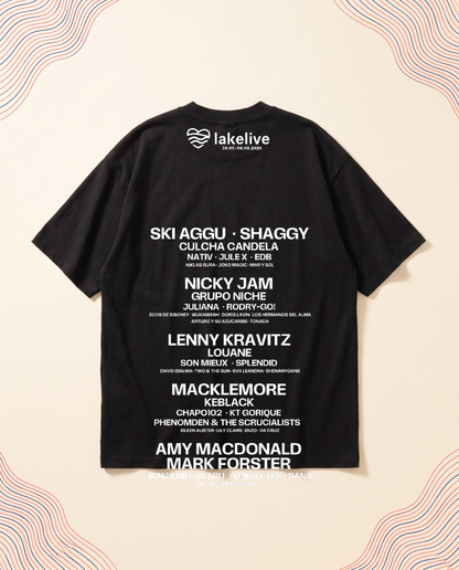 T-shirt Artiste LAKELIVE noir dos line-up studio